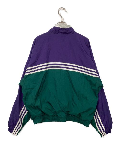 adidas（アディダス）adidas (アディダス) ナイロンジャケット パープル×グリーン サイズ:Lの古着・服飾アイテム