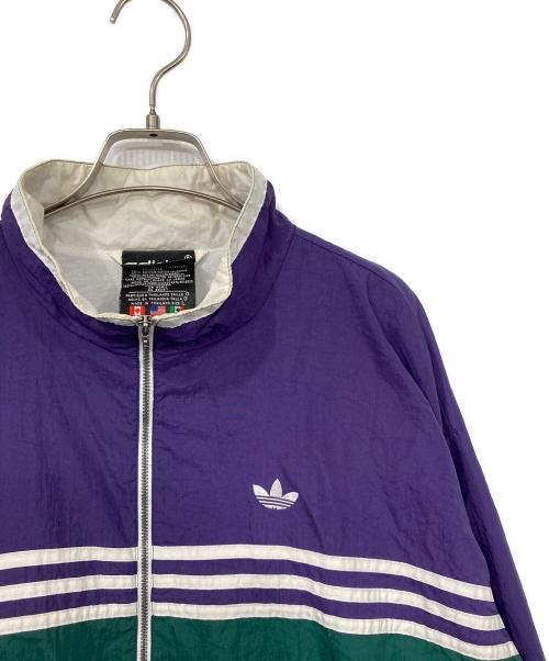adidas（アディダス）adidas (アディダス) ナイロンジャケット パープル×グリーン サイズ:Lの古着・服飾アイテム