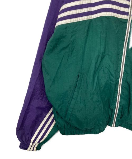 adidas（アディダス）adidas (アディダス) ナイロンジャケット パープル×グリーン サイズ:Lの古着・服飾アイテム