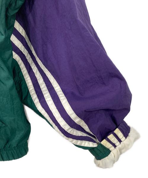 adidas（アディダス）adidas (アディダス) ナイロンジャケット パープル×グリーン サイズ:Lの古着・服飾アイテム