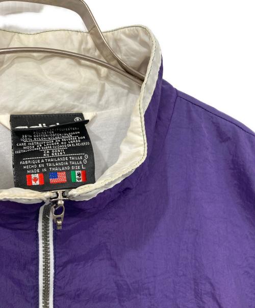 adidas（アディダス）adidas (アディダス) ナイロンジャケット パープル×グリーン サイズ:Lの古着・服飾アイテム
