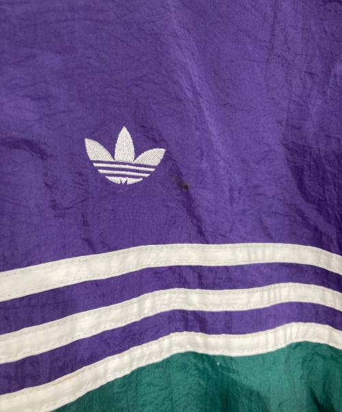 adidas（アディダス）adidas (アディダス) ナイロンジャケット パープル×グリーン サイズ:Lの古着・服飾アイテム