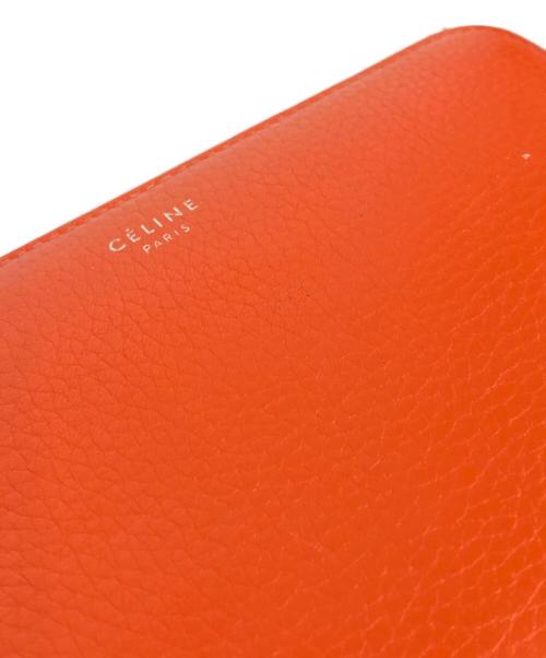 CELINE（セリーヌ）CELINE (セリーヌ) ラウンドファスナー財布 オレンジの古着・服飾アイテム
