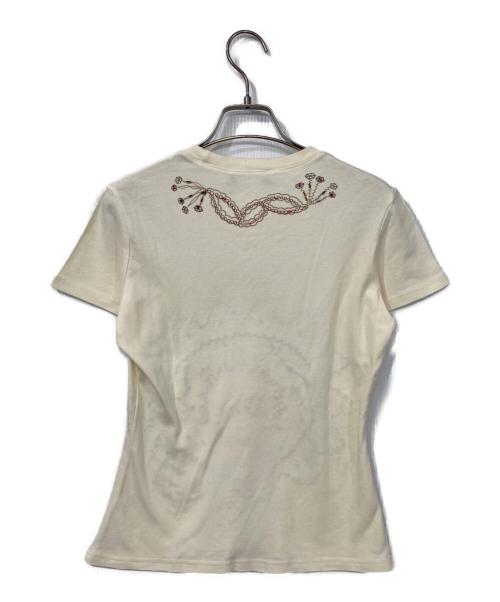 Christian Dior（クリスチャン ディオール）Christian Dior (クリスチャン ディオール) スパンコール刺繍Tシャツ ベージュ サイズ:38の古着・服飾アイテム