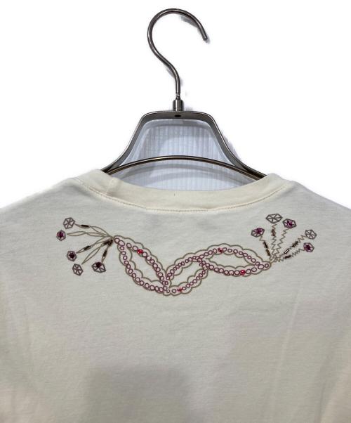 Christian Dior（クリスチャン ディオール）Christian Dior (クリスチャン ディオール) スパンコール刺繍Tシャツ ベージュ サイズ:38の古着・服飾アイテム