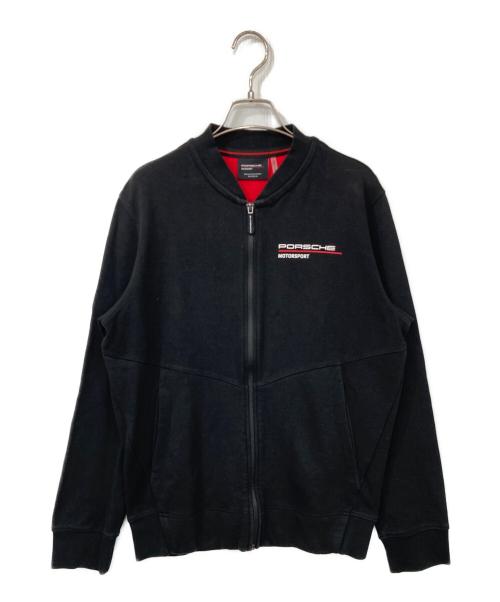 PORSCHE（ポルシェ）PORSCHE (ポルシェ) リブカラージャケット ブラック サイズ:Sの古着・服飾アイテム