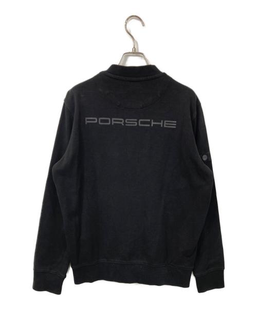 PORSCHE（ポルシェ）PORSCHE (ポルシェ) リブカラージャケット ブラック サイズ:Sの古着・服飾アイテム