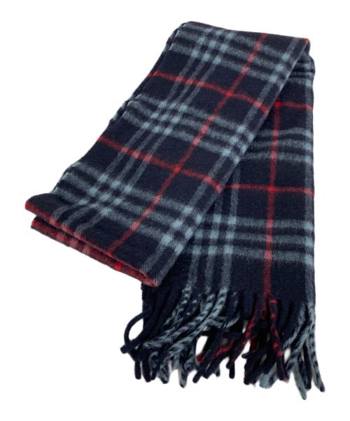 Burberry's（バーバリーズ）Burberry's (バーバリーズ) カシミヤマフラー ネイビーの古着・服飾アイテム