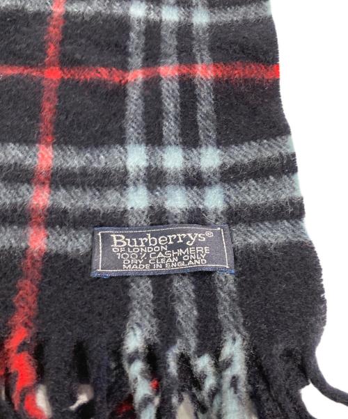 Burberry's（バーバリーズ）Burberry's (バーバリーズ) カシミヤマフラー ネイビーの古着・服飾アイテム
