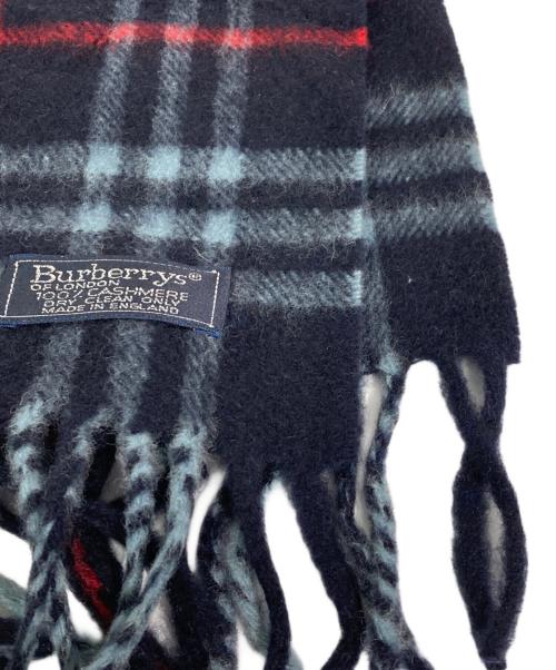 Burberry's（バーバリーズ）Burberry's (バーバリーズ) カシミヤマフラー ネイビーの古着・服飾アイテム