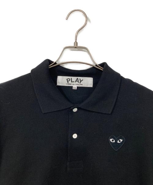 PLAY COMME des GARCONS（プレイコムデギャルソン）PLAY COMME des GARCONS (プレイコムデギャルソン) ハートワッペンポロシャツ ブラック サイズ:XXLの古着・服飾アイテム