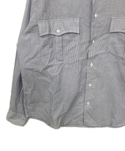 Porter Classic（ポータークラシック）Porter Classic (ポータークラシック) ROLL UP STRIPE SHIRT/ロールアップストライプシャツ ブルー サイズ:Lの古着・服飾アイテム