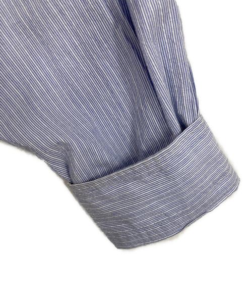 Porter Classic（ポータークラシック）Porter Classic (ポータークラシック) ROLL UP STRIPE SHIRT/ロールアップストライプシャツ ブルー サイズ:Lの古着・服飾アイテム