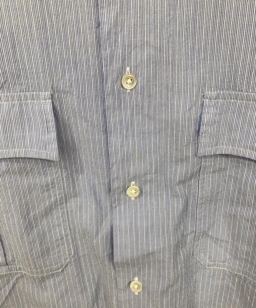 Porter Classic（ポータークラシック）Porter Classic (ポータークラシック) ROLL UP STRIPE SHIRT/ロールアップストライプシャツ ブルー サイズ:Lの古着・服飾アイテム