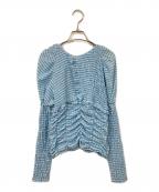 MAISON SPECIALメゾンスペシャル）の古着「2way Puff Sleeves Gathered Blouse」｜ブルー