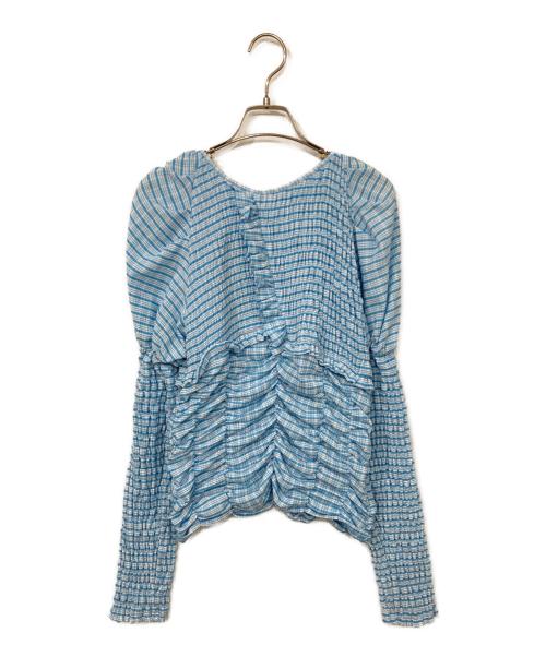 MAISON SPECIAL（メゾンスペシャル）MAISON SPECIAL (メゾンスペシャル) 2way Puff Sleeves Gathered Blouse ブルー サイズ:FREEの古着・服飾アイテム