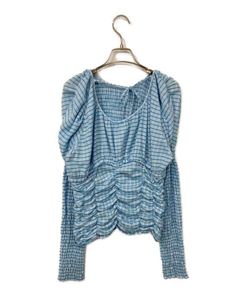 MAISON SPECIAL（メゾンスペシャル）MAISON SPECIAL (メゾンスペシャル) 2way Puff Sleeves Gathered Blouse ブルー サイズ:FREEの古着・服飾アイテム