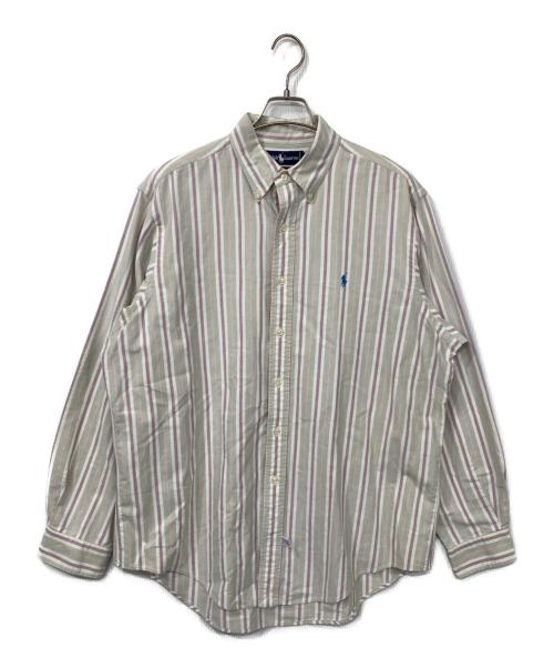 RALPH LAUREN（ラルフローレン）RALPH LAUREN (ラルフローレン) ストライプシャツ グリーン サイズ:XLの古着・服飾アイテム