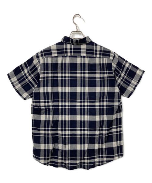 son of the cheese（（サノバチーズ））son of the cheese (（サノバチーズ）) チェックキューバシャツ ネイビー×グレー サイズ:Lの古着・服飾アイテム