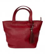 busines leather factoryビジネスレザーファクトリー）の古着「レザーハンドバッグ」｜レッド