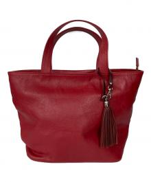 busines leather factory（ビジネスレザーファクトリー）の古着「レザーハンドバッグ」｜レッド