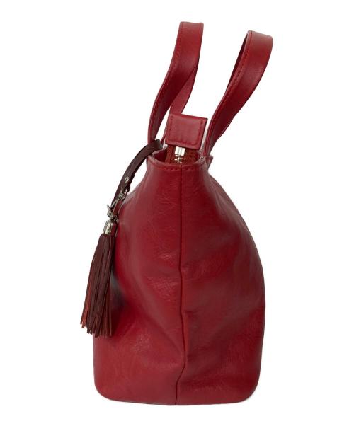 busines leather factory（ビジネスレザーファクトリー）busines leather factory (ビジネスレザーファクトリー) レザーハンドバッグ レッドの古着・服飾アイテム