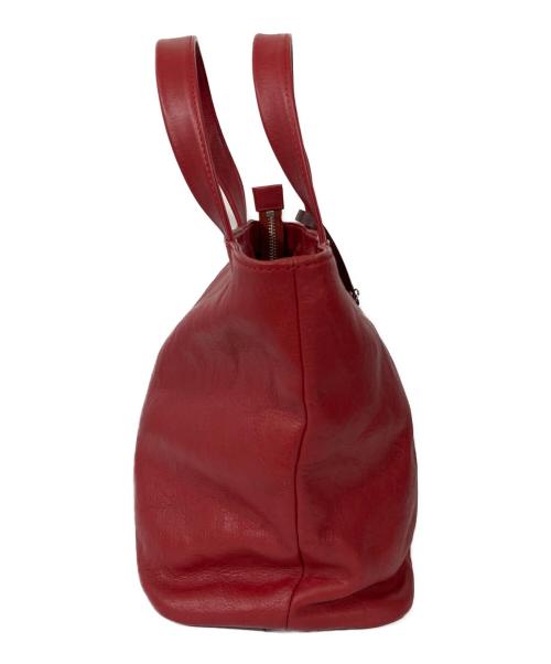 busines leather factory（ビジネスレザーファクトリー）busines leather factory (ビジネスレザーファクトリー) レザーハンドバッグ レッドの古着・服飾アイテム