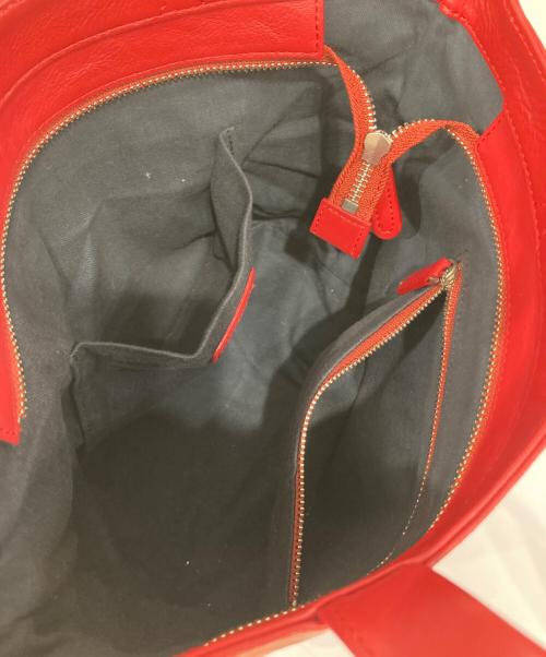 busines leather factory（ビジネスレザーファクトリー）busines leather factory (ビジネスレザーファクトリー) レザーハンドバッグ レッドの古着・服飾アイテム