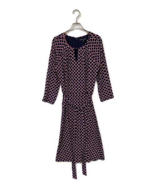 BROOKS BROTHERS（ブルックスブラザーズ）BROOKS BROTHERS (ブルックスブラザーズ) ストレッチジャージーワンピース ネイビー×レッド サイズ:Lの古着・服飾アイテム