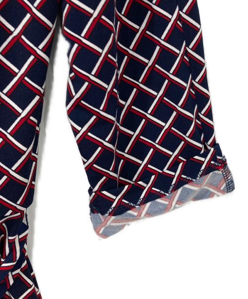 BROOKS BROTHERS（ブルックスブラザーズ）BROOKS BROTHERS (ブルックスブラザーズ) ストレッチジャージーワンピース ネイビー×レッド サイズ:Lの古着・服飾アイテム