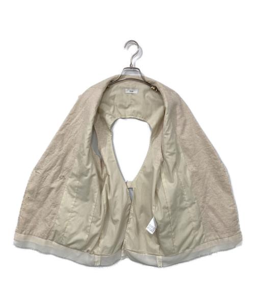 htage（テージ）Htage (テージ) バックデザインリネン混ノースリジャケット ベージュ サイズ:FREEの古着・服飾アイテム