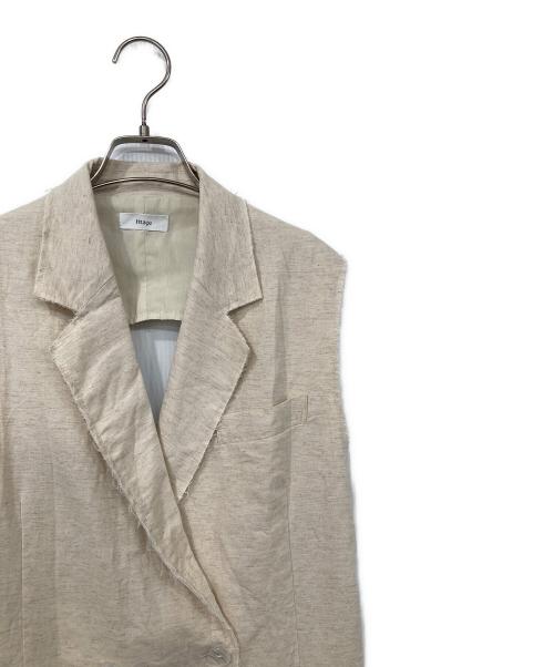 htage（テージ）Htage (テージ) バックデザインリネン混ノースリジャケット ベージュ サイズ:FREEの古着・服飾アイテム