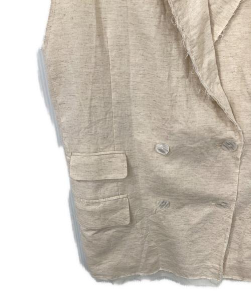htage（テージ）Htage (テージ) バックデザインリネン混ノースリジャケット ベージュ サイズ:FREEの古着・服飾アイテム