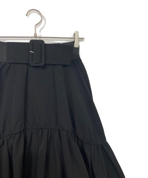 Snidel（スナイデル）Snidel (スナイデル) ベルトオンボリュームギャザースカート ブラック サイズ:Sの古着・服飾アイテム