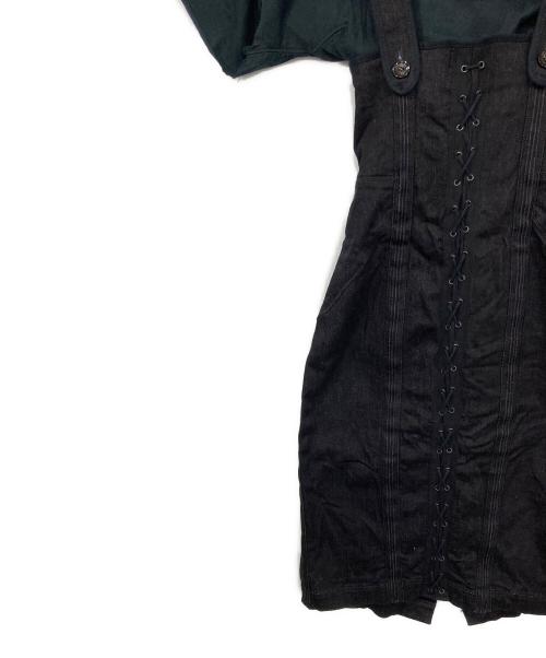 MCQ（マックキュー）MCQ (マックキュー) ドッキングワンピース ブラック×グリーン サイズ:40の古着・服飾アイテム