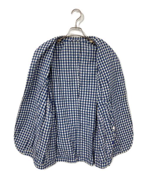 RING JACKET（リングジャケット）RING JACKET (リングジャケット) チェックテーラードジャケット ブルー サイズ:44の古着・服飾アイテム