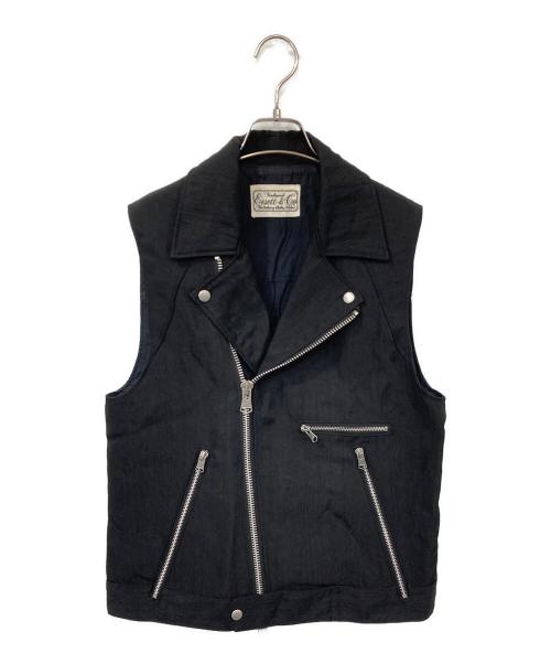 EESETT&Co（イーセットアンドコー）EESETT&Co (イーセットアンドコー) ライダースベスト ブラック サイズ:34の古着・服飾アイテム