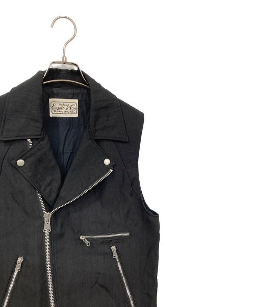 EESETT&Co（イーセットアンドコー）EESETT&Co (イーセットアンドコー) ライダースベスト ブラック サイズ:34の古着・服飾アイテム