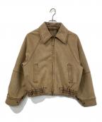 moussyマウジー）の古着「F/SUEDE GATHER ブルゾン」｜ベージュ