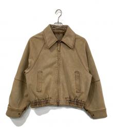 moussy（マウジー）の古着「F/SUEDE GATHER ブルゾン」｜ベージュ
