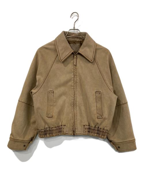 moussy（マウジー）moussy (マウジー) F/SUEDE GATHER ブルゾン ベージュ サイズ:Freeの古着・服飾アイテム