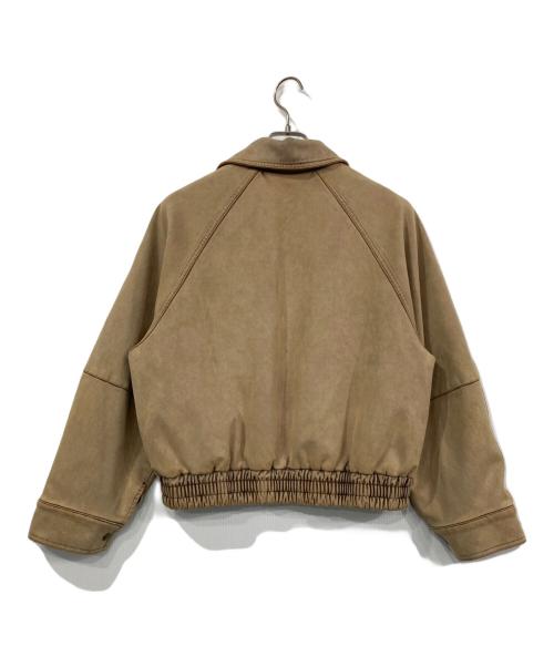 moussy（マウジー）moussy (マウジー) F/SUEDE GATHER ブルゾン ベージュ サイズ:Freeの古着・服飾アイテム