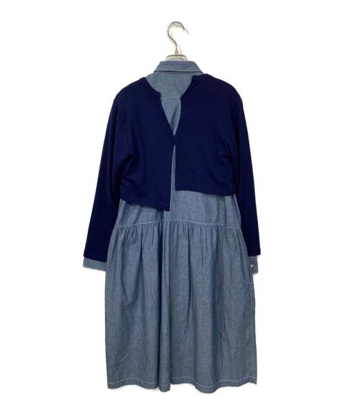 JUNYA WATANABE COMME des GARCONS（(ジュンヤワタナベ コムデギャルソン）JUNYA WATANABE COMME des GARCONS ((ジュンヤワタナベ コムデギャルソン) カーディガン レイヤードデニムシャツワンピース インディゴ サイズ:Sの古着・服飾アイテム