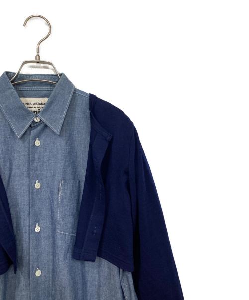 JUNYA WATANABE COMME des GARCONS（(ジュンヤワタナベ コムデギャルソン）JUNYA WATANABE COMME des GARCONS ((ジュンヤワタナベ コムデギャルソン) カーディガン レイヤードデニムシャツワンピース インディゴ サイズ:Sの古着・服飾アイテム