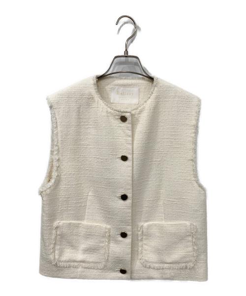 BALLSEY（ボールジィ）BALLSEY (ボールジィ) ライトスラブツイード ショートジレ アイボリー サイズ:36の古着・服飾アイテム