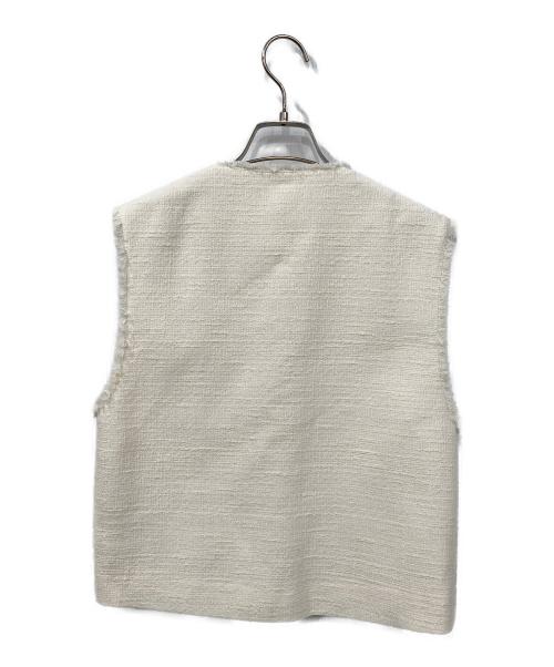 BALLSEY（ボールジィ）BALLSEY (ボールジィ) ライトスラブツイード ショートジレ アイボリー サイズ:36の古着・服飾アイテム
