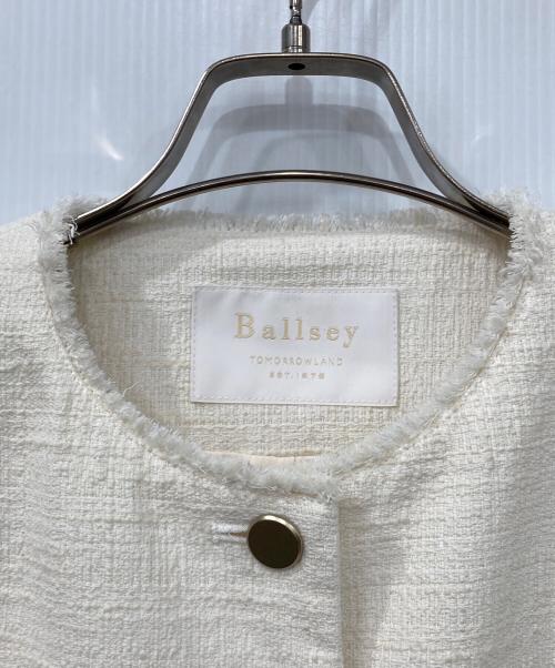 BALLSEY（ボールジィ）BALLSEY (ボールジィ) ライトスラブツイード ショートジレ アイボリー サイズ:36の古着・服飾アイテム