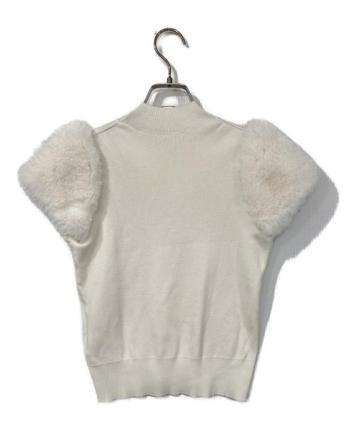 CELFORD（セルフォード）CELFORD (セルフォード) シルクブレンドショートファースリーブニット ホワイト サイズ:36の古着・服飾アイテム
