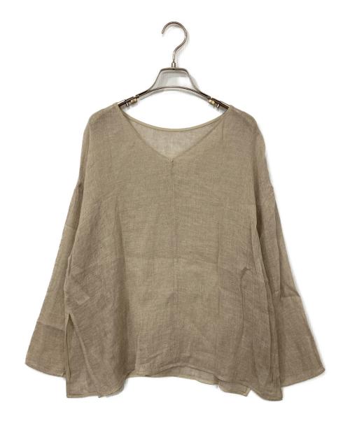 Spick and Span（スピック＆スパン）Spick and Span (スピック＆スパン) メッシュリネンルーズプルオーバー ベージュ サイズ:記載なしの古着・服飾アイテム