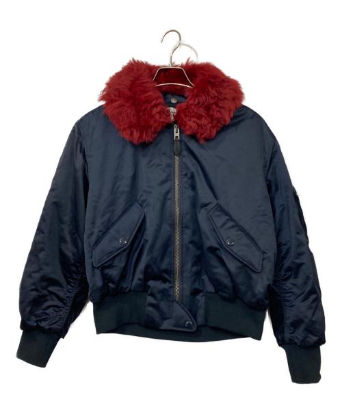 COACH（コーチ）COACH (コーチ) ボア襟付MA-1ジャケット ネイビー サイズ:Mの古着・服飾アイテム